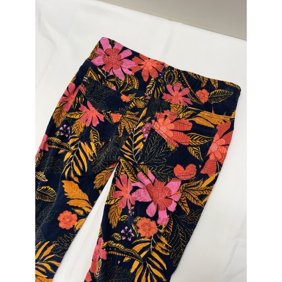 We The Free People Floral Corduroy Flare Pants Pull On Low Rise Size 26 - Picture 4 of 8